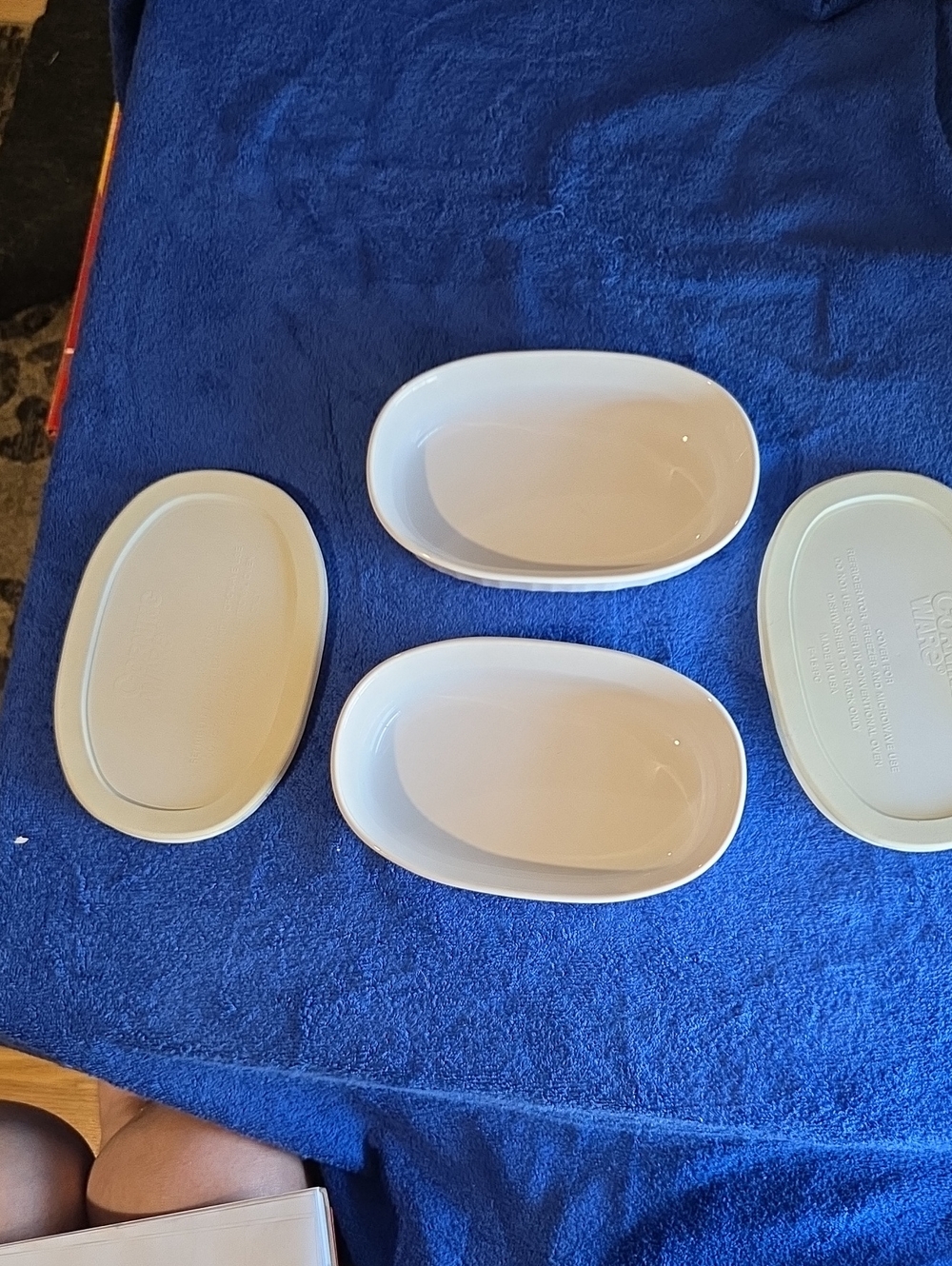 Two French White Casserole Dishes - Picture 3 of 7